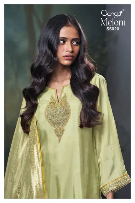 Meloni 5020 By Ganga Bemberg Silk Plzzo Suits
